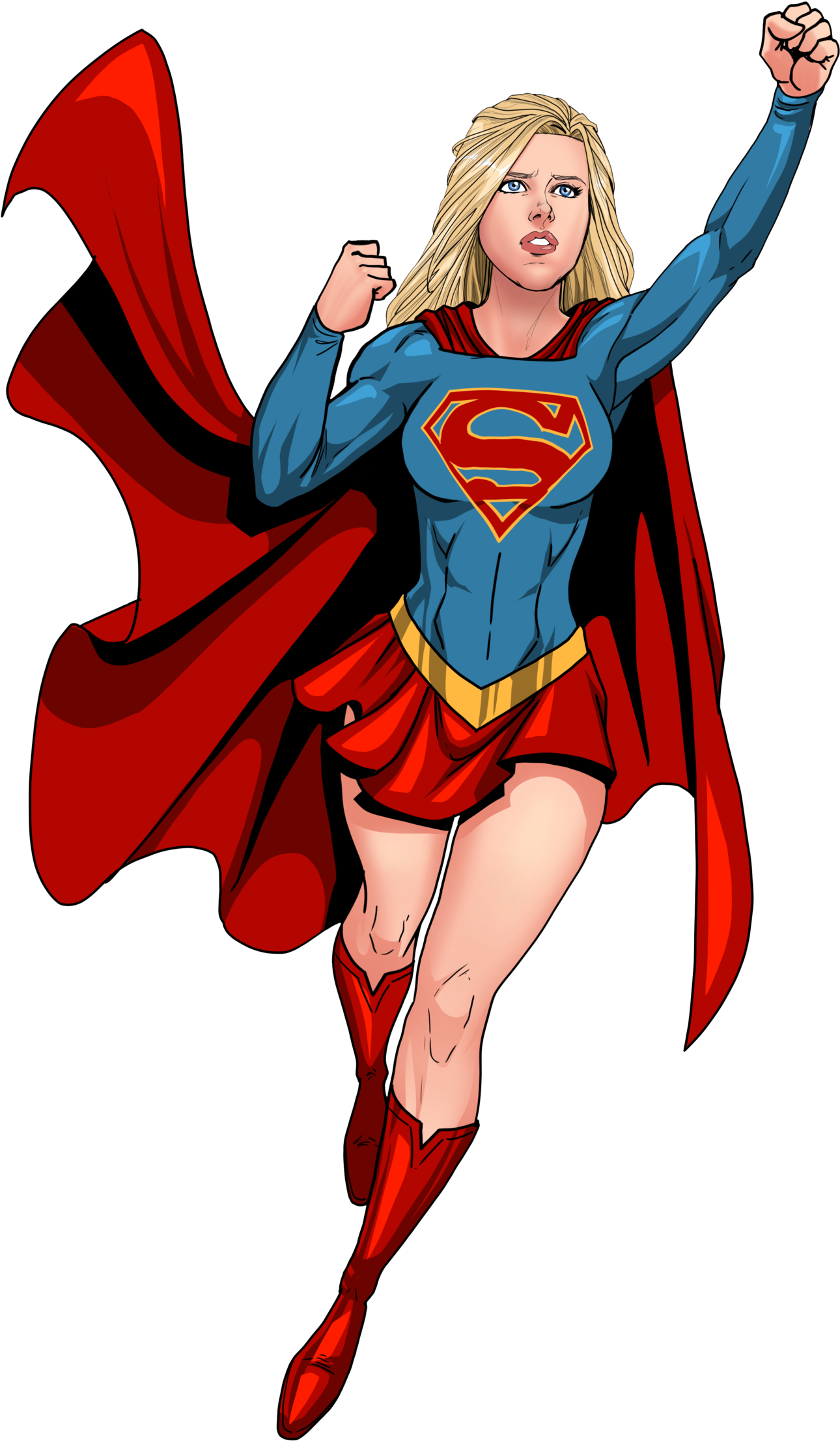 Supergirl By Willnoname - Easy Supergirl Cartoon Drawing (1600x2473), Png Download