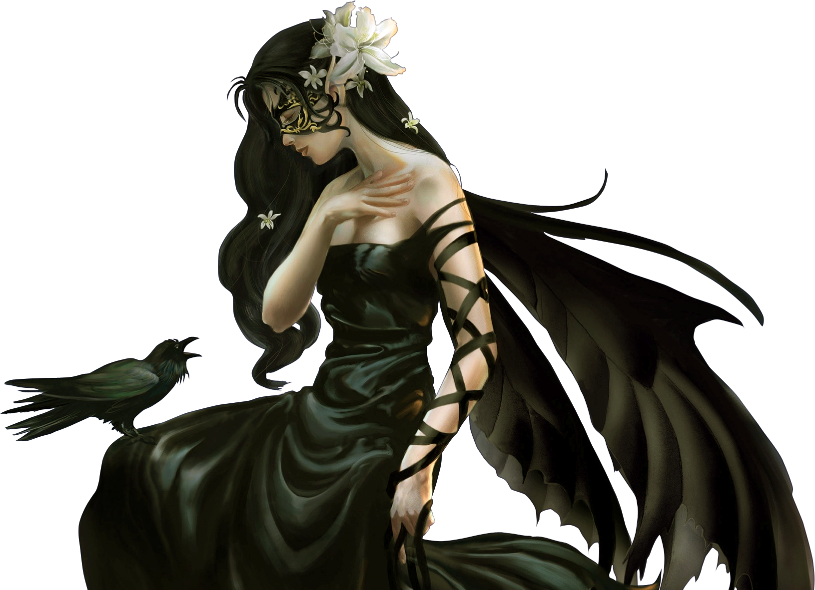 Gothic Fairies And Dragons (1920x1200), Png Download