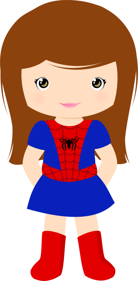 Minus Cumple Super Heroes, Superhero Classroom, Superhero - Spider Girl Clipart (444x900), Png Download