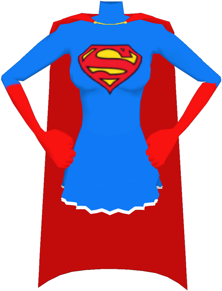 Supergirl Beta Top Cape Gloves Front - Supergirl Cape Png (724x941), Png Download