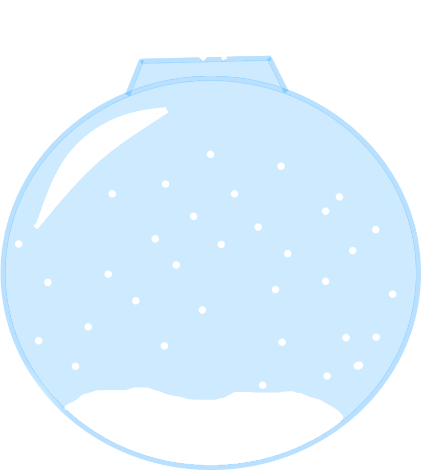 Snow Globe Christmas Ornament With The Snow Snowing - Circle (1000x1000), Png Download