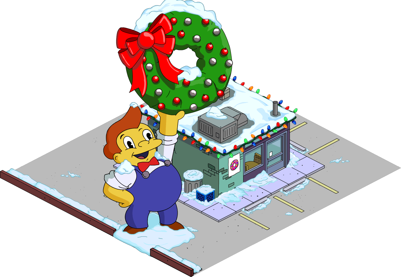 Christmas Lard Lad Donuts Snow Menu - Simpsons Tapped Out Lard Lad Donuts (1321x914), Png Download