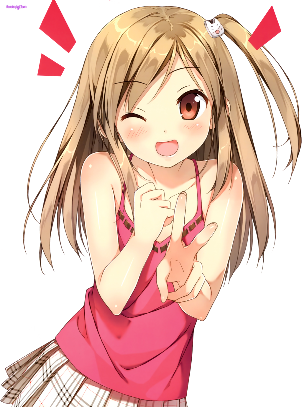 Anime Girl Render By Eileenchin D6zvguk By Mika709-d8n2x00 - Anime Girl Happy Png (771x1036), Png Download