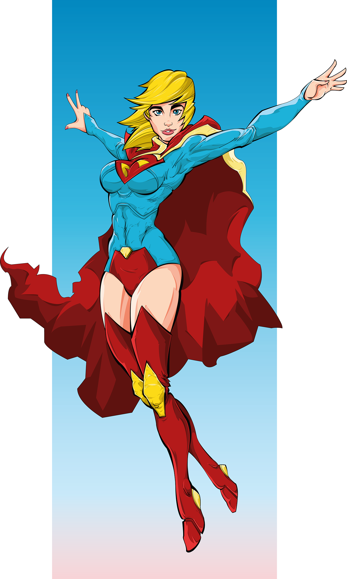 Supergirl On Behance - Behance (1400x2332), Png Download