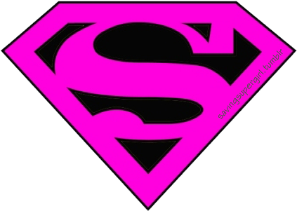 Pictures Of Superwoman Logo - Super Girl Logo Pink (431x335), Png Download