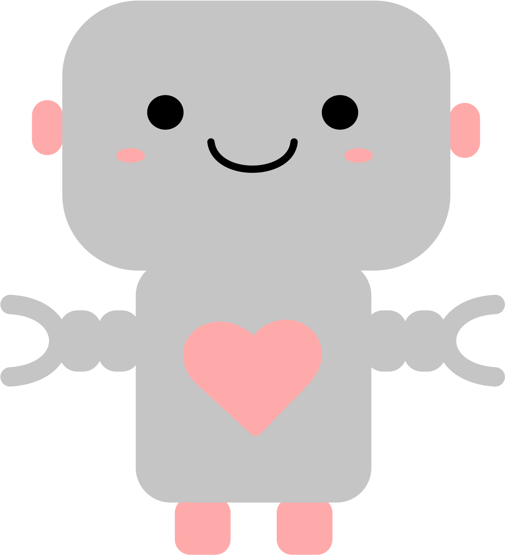 Houses Clipart Kawaii - Robot Kawaii (931x1000), Png Download