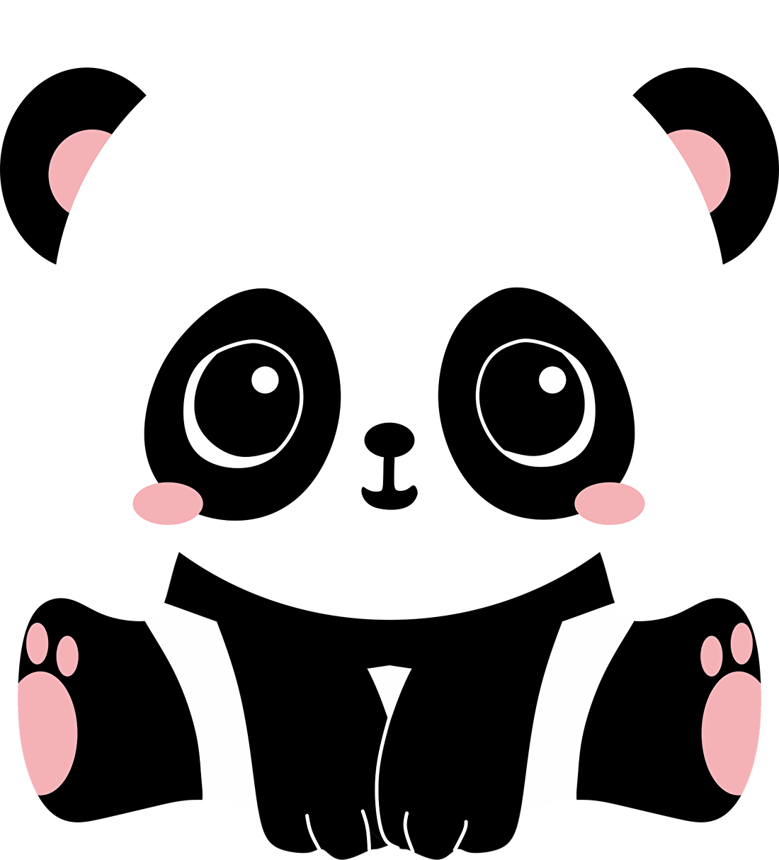 Cute Panda Transparent Images - Imagenes De Pandas Kawaii (652x720), Png Download