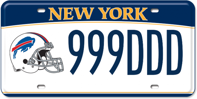 Image Of A Buffalo Bills Custom Plate - New York Yankees Plates (665x450), Png Download