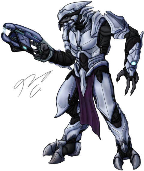 Commissioned By Vien 'quitonm Of Vien 'quitonm - Sangheili Drawing (500x579), Png Download