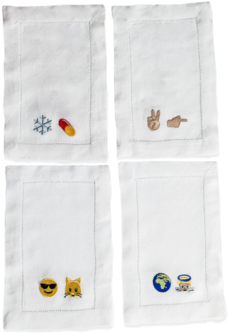 Earth Angel Foldover Emoji Cocktail Napkin Set - Hockey Sock (371x480), Png Download