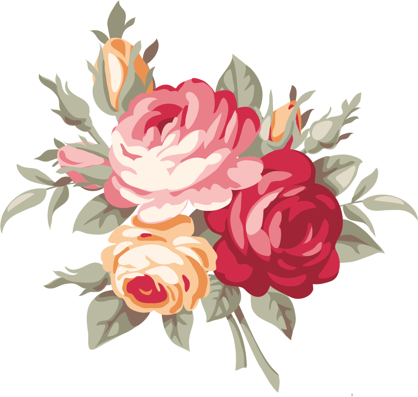 Download Flower Design Royalty Free Jpg Library Stock - Vintage Rose PNG  Image with No Background - PNGkey.com