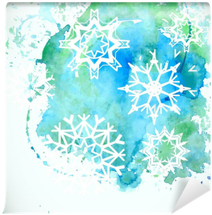 Watercolor Snowflakes Background Wall Mural • Pixers® - Watercolor Painting (400x400), Png Download