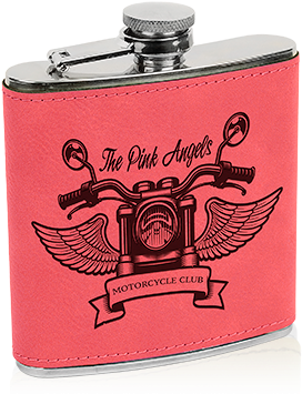 929-7 - Leatherette Wrapped Flask - Light Brown (300x400), Png Download