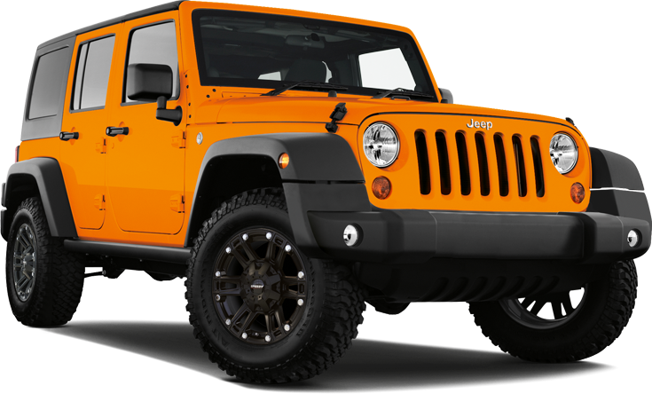 Orange Jeep Png Pic - Jeep Wrangler Orange Png (735x444), Png Download