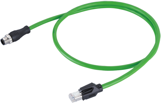 Ethernet Cable Plug M12 4pin D-code Male To Rj45 Male - Ethernet Cable With Connectors (600x600), Png Download