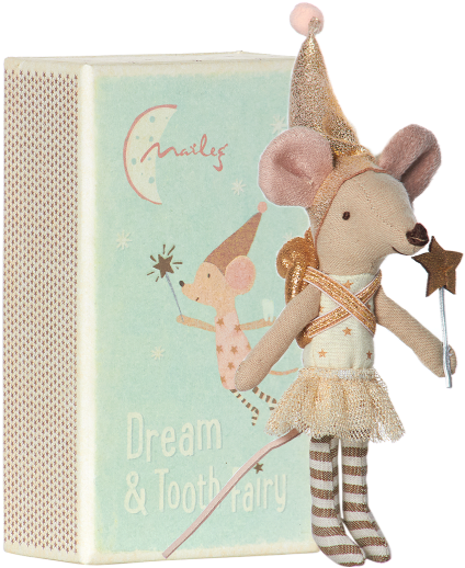 Dream Fairy With Box - Maileg Girl Tooth Fairy Mouse In Matchbox (650x542), Png Download