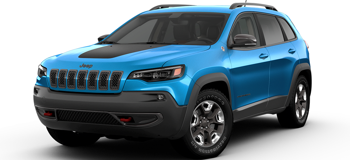 2019 Jeep Cherokee Blue (1200x550), Png Download