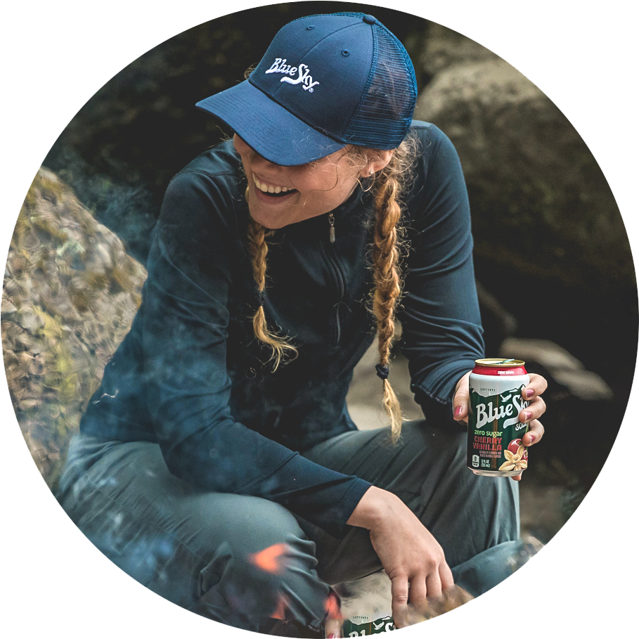 Girl With Blue Sky - Blue (952x1190), Png Download