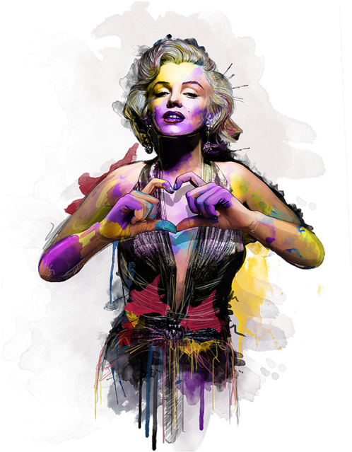 Katt Phatt @kattphatt - Art Marilyn Monroe (500x667), Png Download
