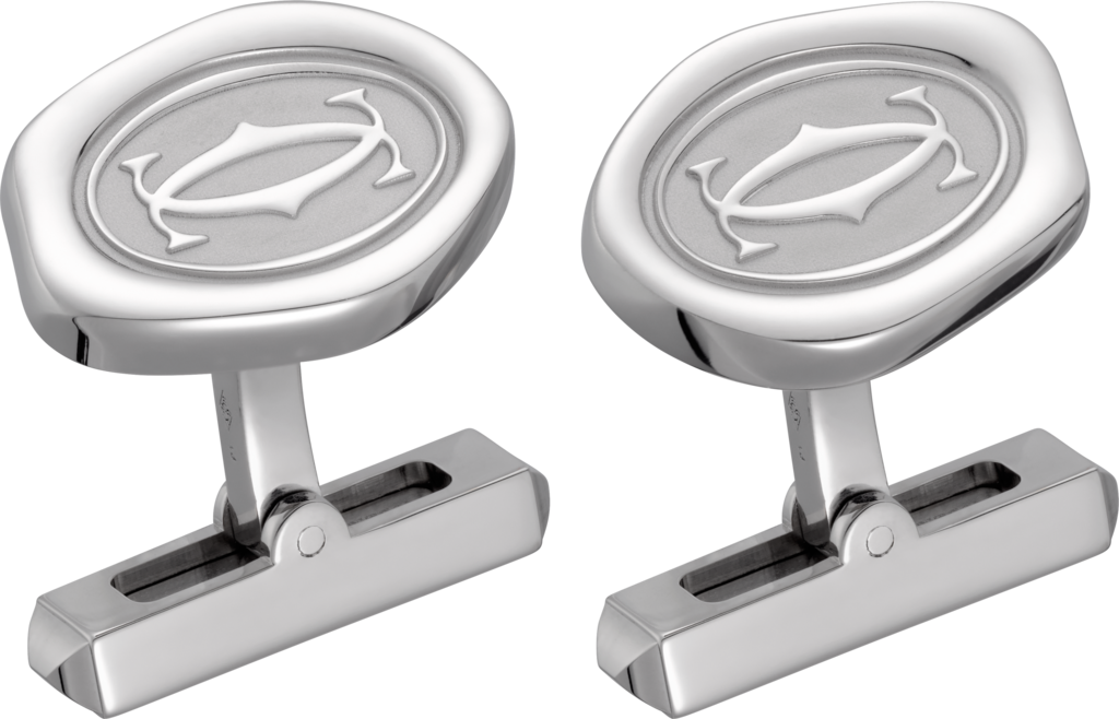 Wax Seal Motif Cufflinkssterling Silver, Palladium - Boutons De Manchette Cartier (1024x658), Png Download