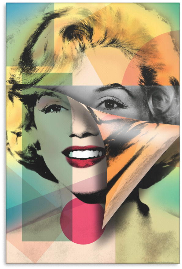 Marilyn Monroe 'folded' Canvas - Marilyn Monroe I By Mark Ashkenazi, Canvas Giclee Wall (900x900), Png Download