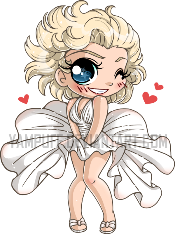 Marilyn Monroe - Chibi Marilyn Monroe (600x802), Png Download