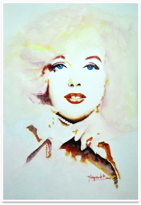 Poster Marilyn Monroe Em Aquarela De Margarete Bomna - Draw Panos Em Aguarelas (800x800), Png Download