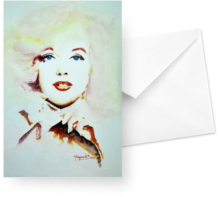Cartão Marilyn Monroe Em Aquarela De Margarete Bomna - Draw Panos Em Aguarelas (800x800), Png Download