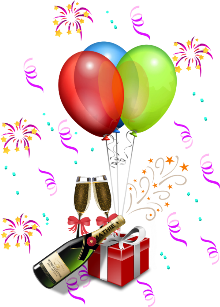 Party Decoration Transparent Png Clipart - New Year Clip Art Png (805x1082), Png Download