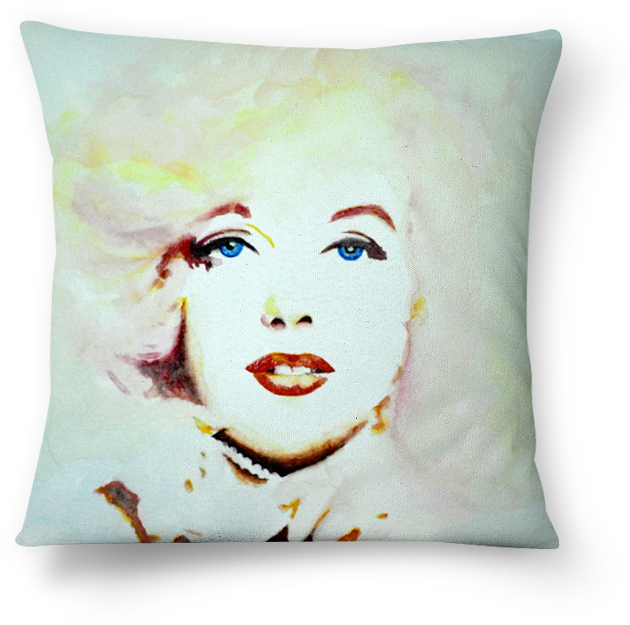 Almofada Marilyn Monroe Em Aquarela De Margarete Bomna - Draw Panos Em Aguarelas (800x800), Png Download