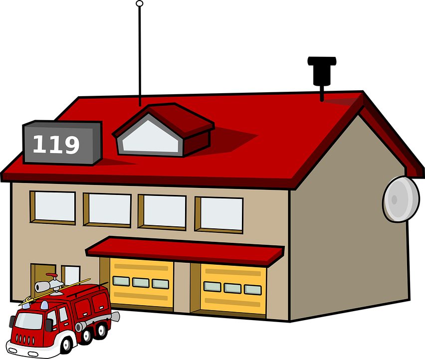 Fire House Clipart - Fire Station Png (498x594), Png Download