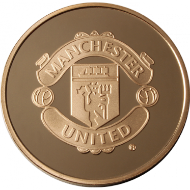 Manchester United 1/4oz Gold Medallion - Manchester United Gold Logo Png (373x373), Png Download
