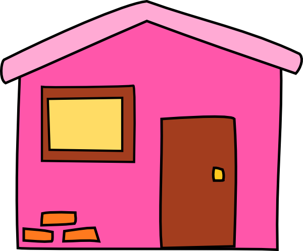 Pink House Png - Pink House Clipart (600x498), Png Download