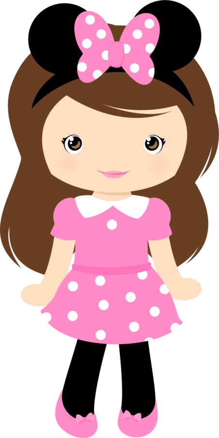 Cartoon Girl Cute Clipart Grafos Club House Minus Mu - Cute Girl Clipart (451x900), Png Download