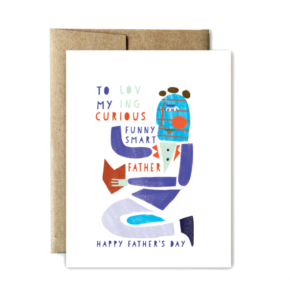 Shapes Loving Curious Fathers Day Card - Craft (600x600), Png Download