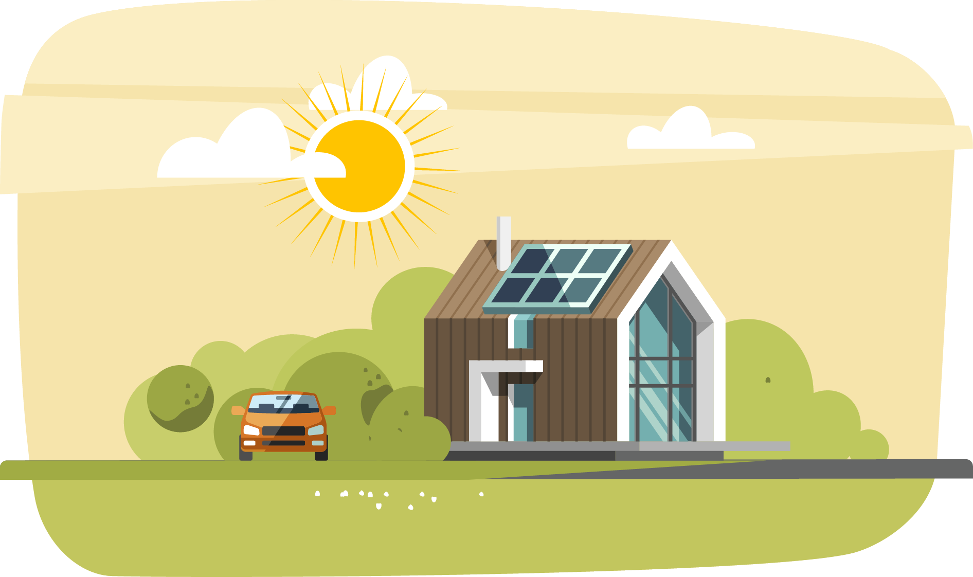 How Solar Works Solar Panels Are Mounted On Your Roof - Illustration (1892x1122), Png Download