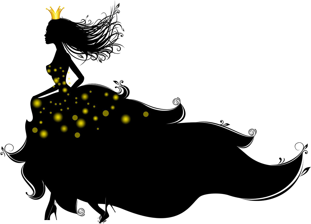 Princess Royale Royal Shadows - Girl In Gown Silhouette (1024x757), Png Download