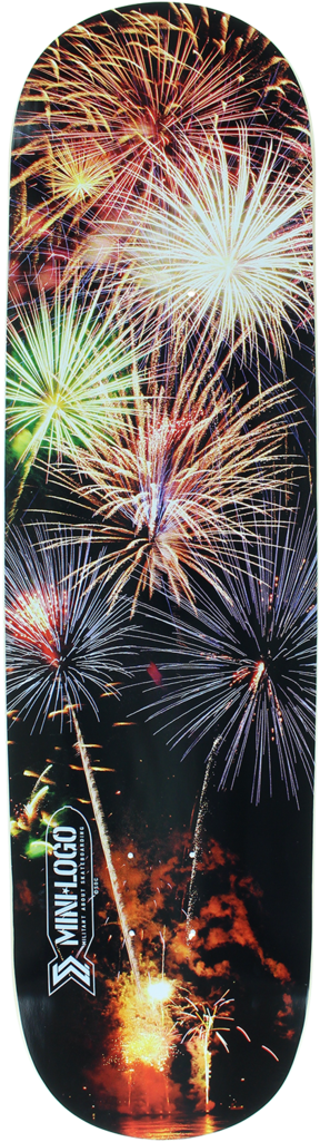 Mini Logo Deck 249/k 20 - Mini-logo Skateboards Deck: Small Bomb-birch-fireworks (1024x1024), Png Download