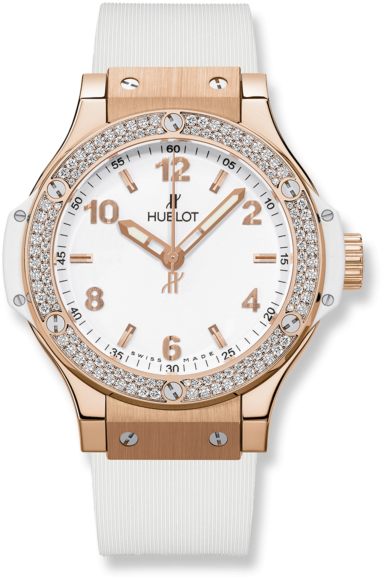 Gold White Diamonds - Hublot Women Watches (600x600), Png Download