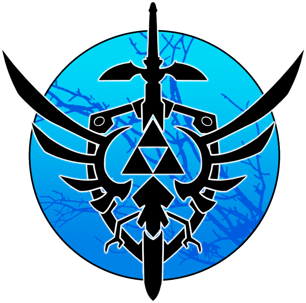 Jpg Black And White Library Triforce Willow Tree Designs (1575x1575), Png Download