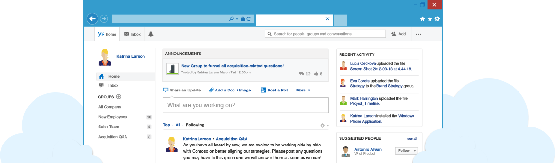 Plataforma De Yammer En Español (1140x347), Png Download