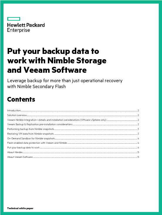 Thumb Original Put Your Backup Data To Work With Nimble - Hewlett Packard Enterprise (612x792), Png Download