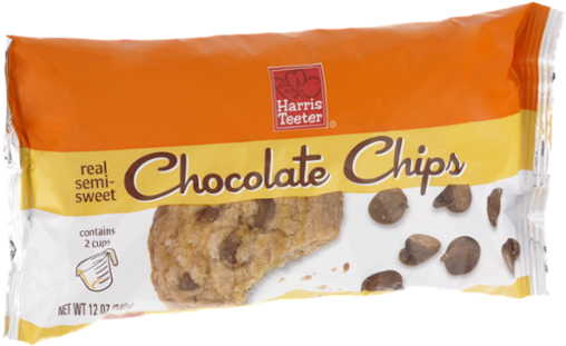 Harris Teeter Chocolate Chips Real Semi-sweet (600x600), Png Download