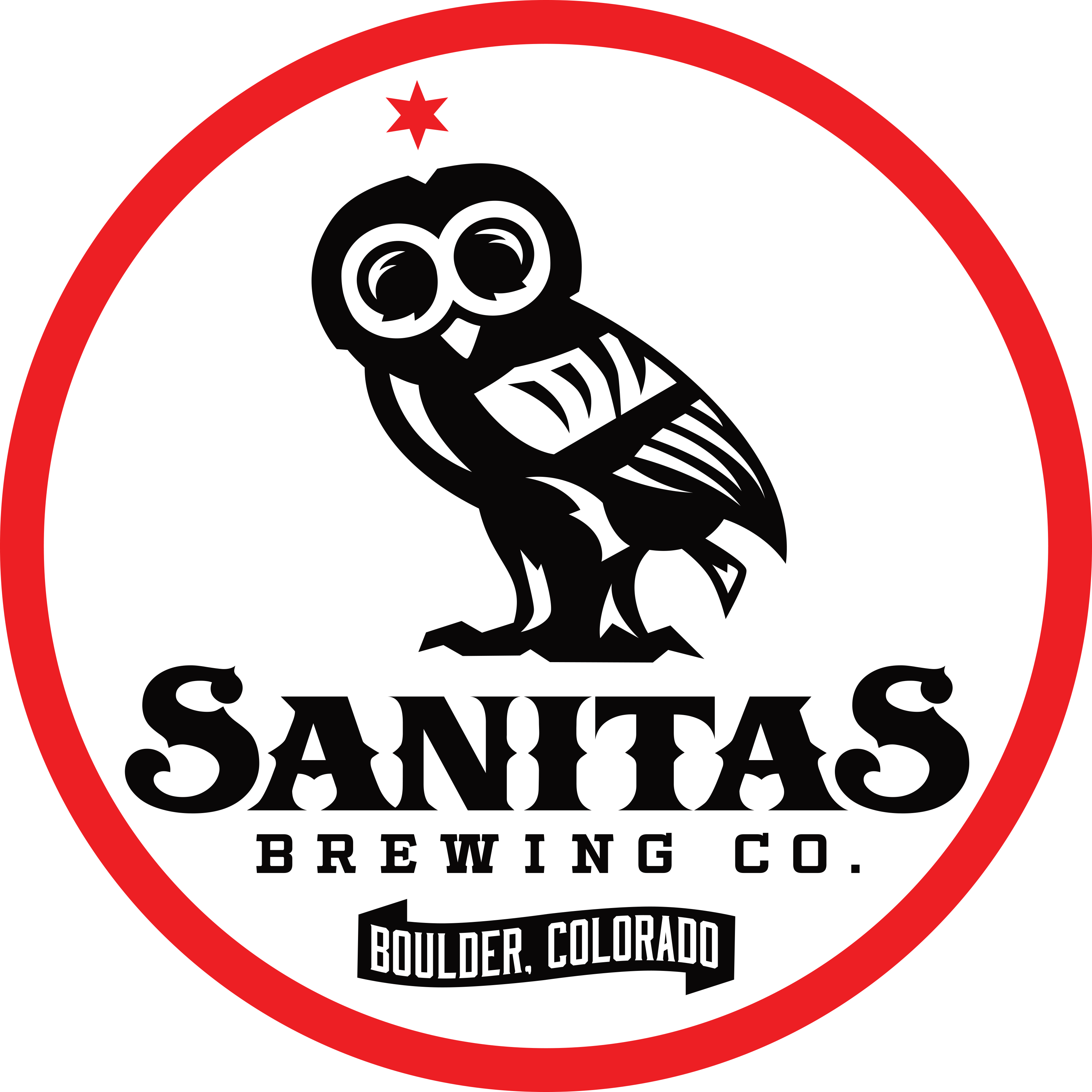 Newowlcircle - Sanitas Brewing (3300x3300), Png Download
