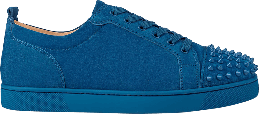 Christian Louboutin Louis Flat Calf Spikes 'blue' (850x376), Png Download