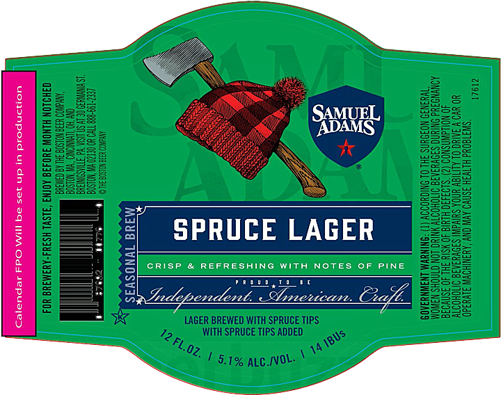 Sam Adams Spruce Lager (750x586), Png Download