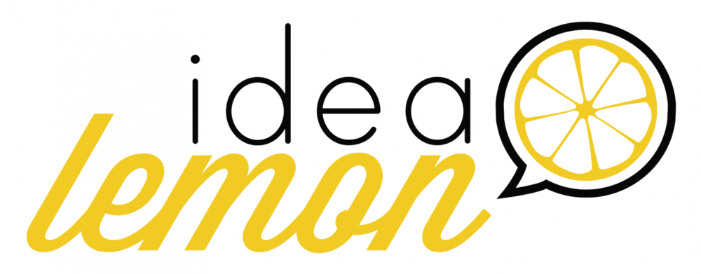 Idea Lemon Logo Black Yellow Print-01 (1000x391), Png Download