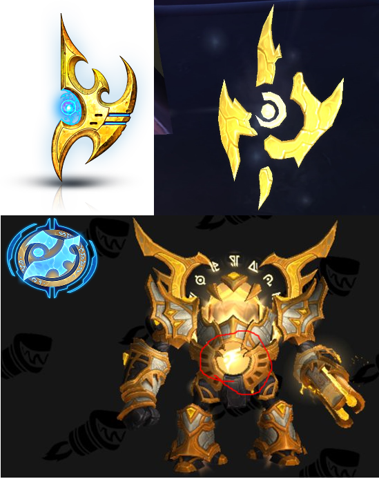 Wow's New Draenei Faction's Logo Is Literally The Protoss - Draenei Protoss (549x694), Png Download
