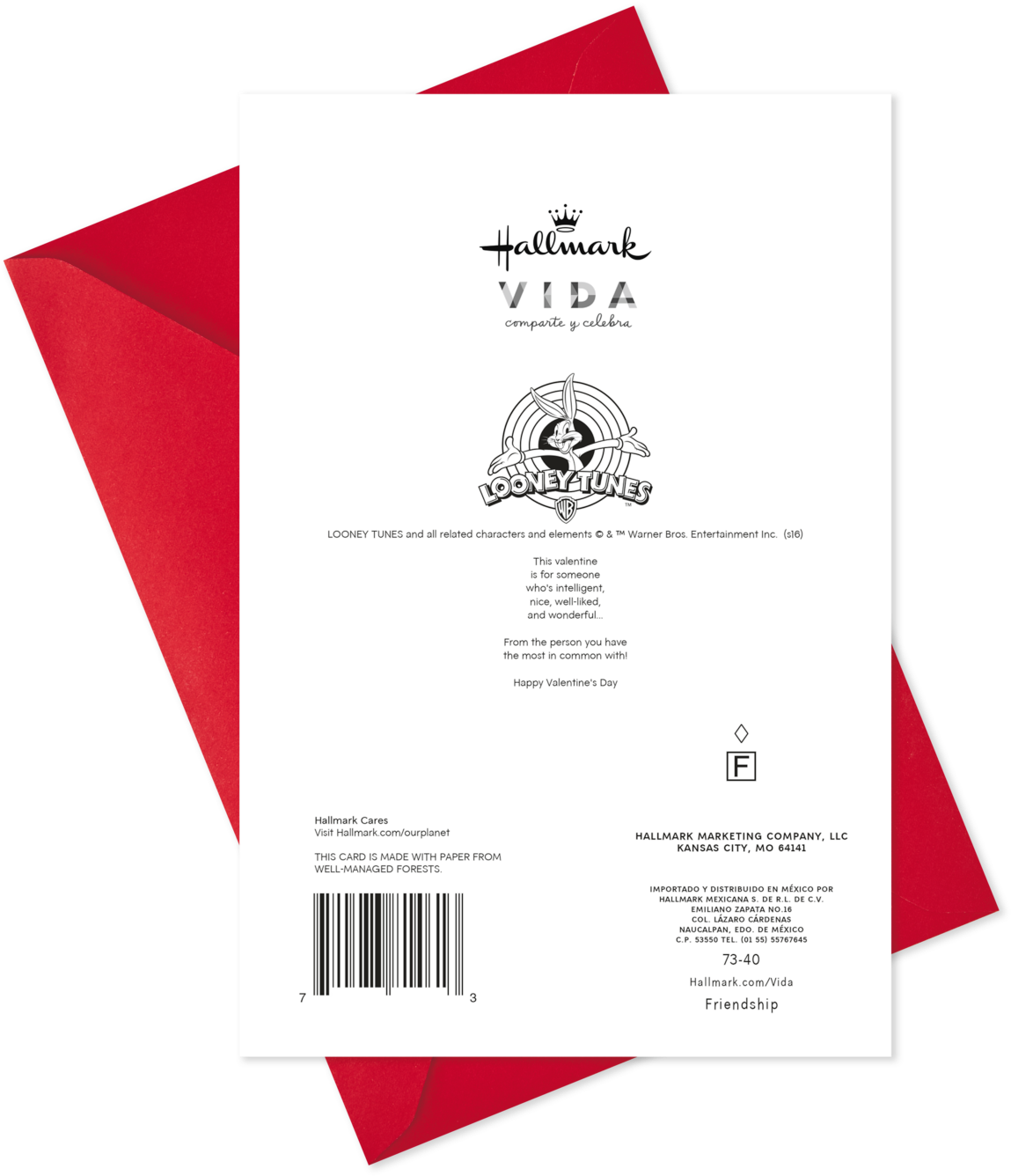 Bugs Bunny™ Spanish-language Valentine's Day - Hallmark 7th Birthday Greeting Card For Girls (tweety (1470x1470), Png Download