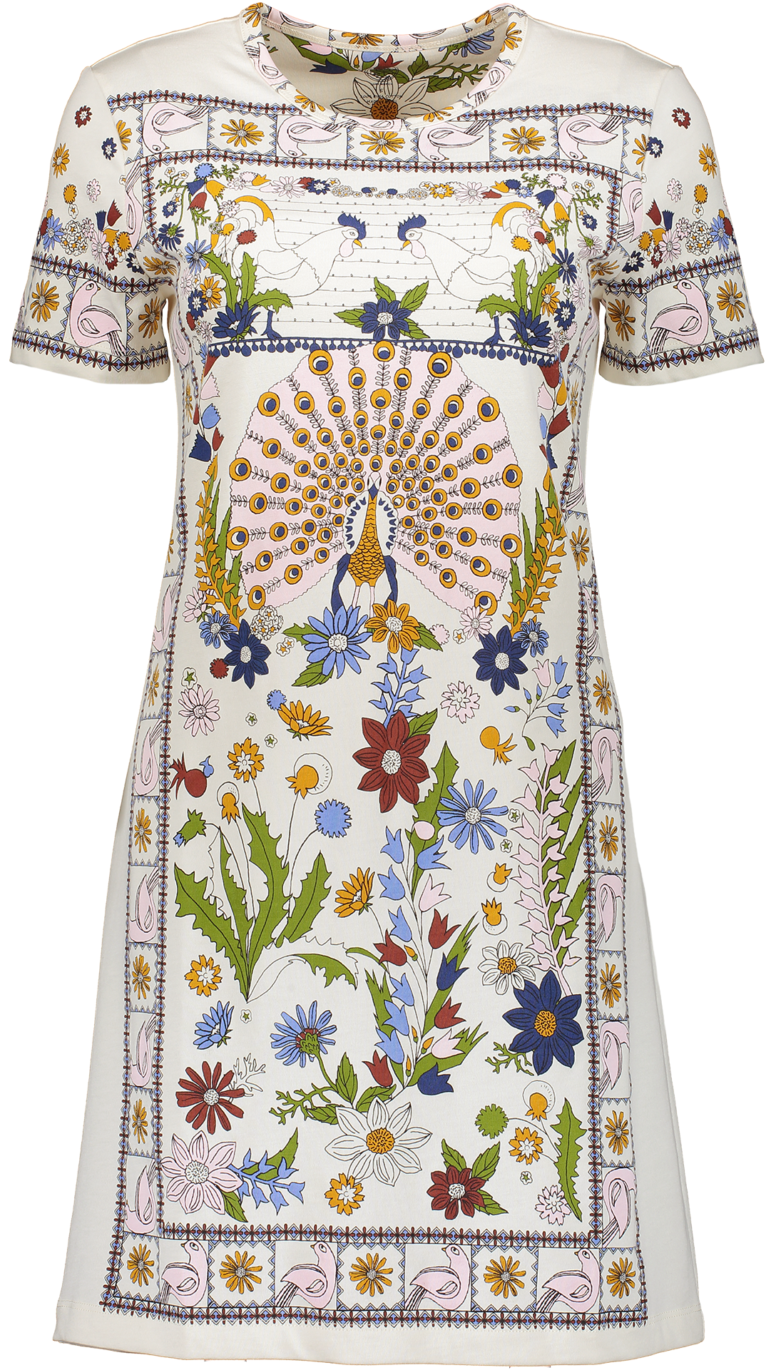 Ss Kerry T-shirt Dress Ivory Meadow - Tory Burch Kerry T Shirt Dress (1280x1920), Png Download